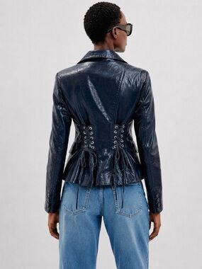 Rare Philosophy di Alberta Ferretti Corset Back Leather Jacket